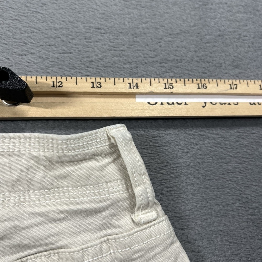 American Eagle Womens 6 L White Cargo Classic Bootcut High Rise Drawstring Y2K - Picture 8 of 12